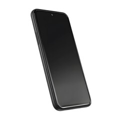 Sleek Black Basic Smartphone 3D Rendering with Minimalist Design