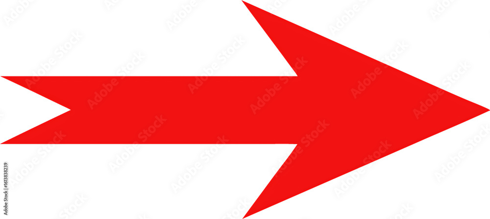 Poster a vivid red arrow indicates forward movement to the right on a transparent background