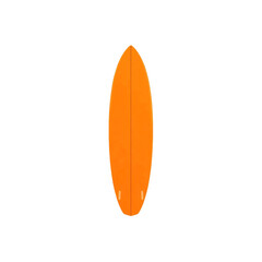 Orange surfboard isolated on transparent background