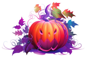 PNG Vibrant Halloween pumpkin illustration