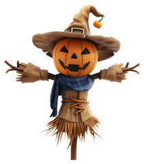 PNG Halloween pumpkin scarecrow illustration