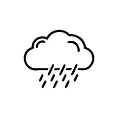 Outline a rain cloud with falling rain drops weather storm