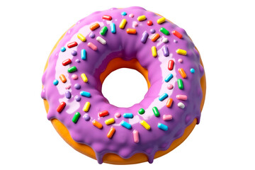 donut purple with a slant isolated on white background