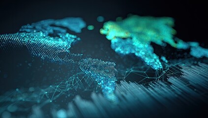 Global network, abstract world map