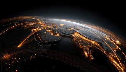 Global network of illuminated cities