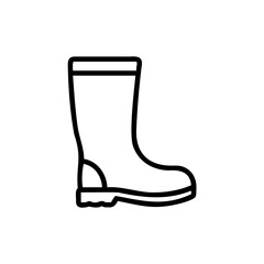 Outline a single rubber boot on a footwear rain