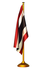 Thailand flag on transparent background. 3D Render