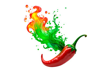 red hot chili pepper in a sharp fire