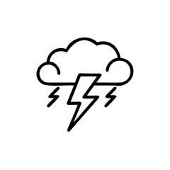 Outline cloud with lightning bolt rain streaks storm