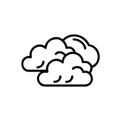 Outline fluffy clouds with curved lines inside weather storm