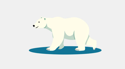 Polar bear arctic animal wildlife cartoon illustration mammal predator cute ice north climate change vector