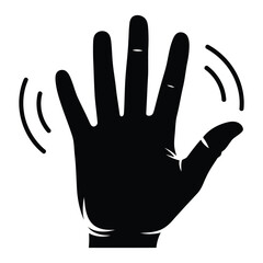 Fototapeta premium Waving hand gesture icon in a simple silhouette