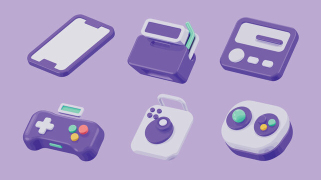 Purple and white gaming devices and gadgets controller gamepad