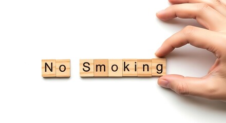 No Smoking Message with Wooden Blocks