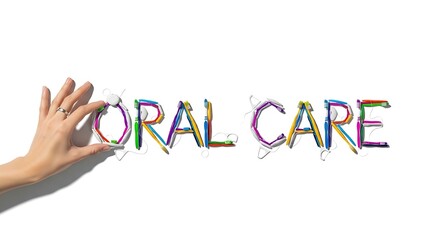 Oral Care Made with Toothbrush and Floss