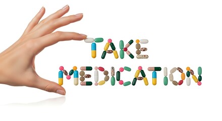 Pills Spelling Take Medication Prescription Concept
