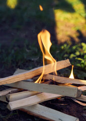 a small campfire breaks out in nature