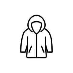 Outlined jacket with hood pockets on clothing apparel