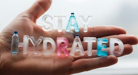 Stay Hydrated Ice Lettering on Hand