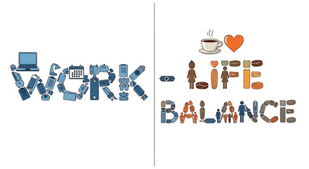 Work Life Balance Conceptual Illustration