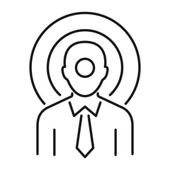 Head hunting employe line icon. Customer relationship management concept vector illustration