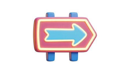 Arrow Sign Directing to the Right in 3d Style