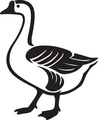 Goose silhouette on white background bird, Black bird vector design graphic