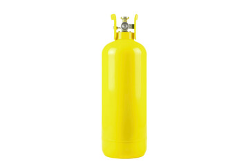 A yellow gas cylinder on transparent background 