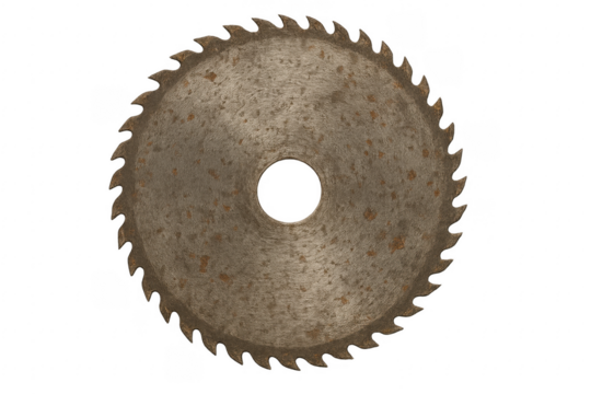 Rusty circular saw blade isolated on transparent background - Powered by Adobe