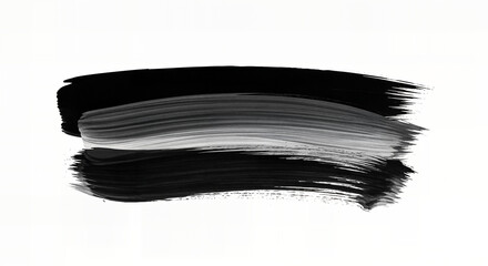 Elegant Black Brush Strokes on White Canvas, Artistic Ink Blades, Abstract Brush Technique, Creative Calligraphy Art, Modern Expressionism, Dynamic Ink Texture, Handcrafted Artistic Pattern, Visual Ar