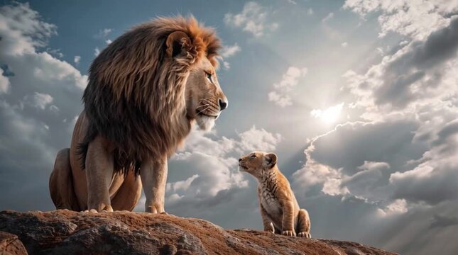 lion cub, AI generated video