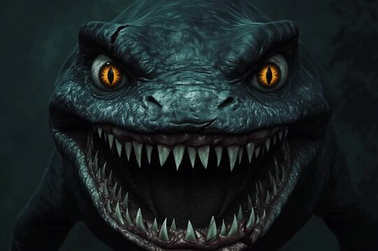 monster face, AI generated video
