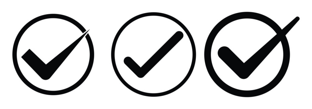 Check Mark. white tick on green round circle. Green check mark, red cross mark icon set. Vector illustration. eps 10