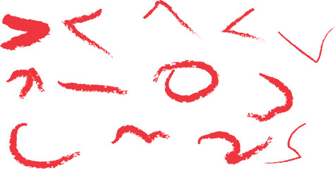 Red Brush Strokes Shapes Symbols Abstract Art vector