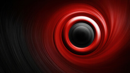 Glossy abstract red circle warps through space, creating dynamic and captivating visual effect
