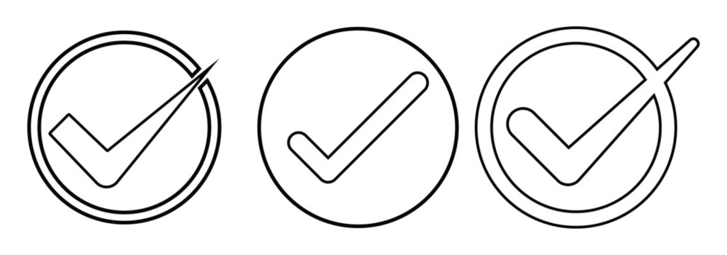 Check Mark. white tick on green round circle. Green check mark, red cross mark icon set. Vector illustration. eps 10