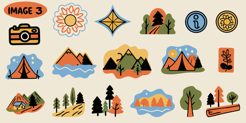 Whimsical outdoor adventure and nature illustrations