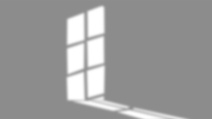 Vertical window shadow overlay with sunlight on neutral studio wall, realistic light cast, 3D rendering, isolated clipping path for product mockups, minimal interior backgrounds