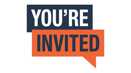 You're Invited announcement graphic for event marketing, party invitation or special occasion promotion