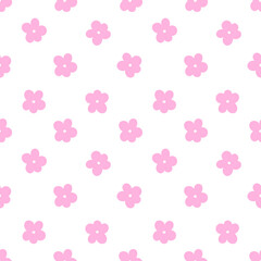 seamless pattern with pink flowers