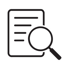 Document with magnifying glass search symbol paper text