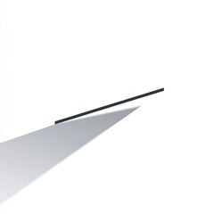A dark, thin line angled diagonally across a light gray plane