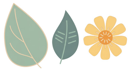 Fototapeta premium Isolated Flower and Leaves