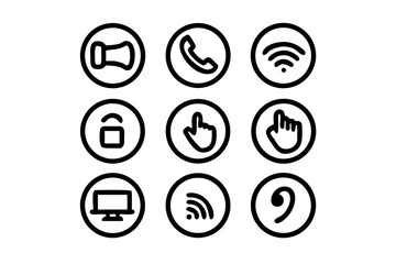 Grid of Nine Monochrome Icons Depicting Various Tools and Instruments graphic
