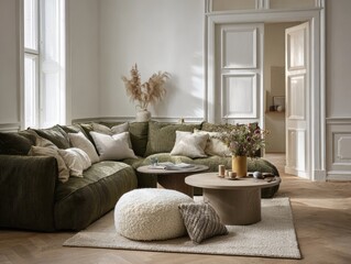 Cozy living room with sectional sofa