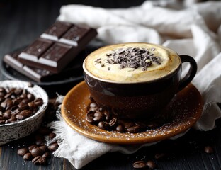 Rich coffee drink with chocolate