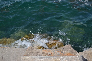 waves on the rocks