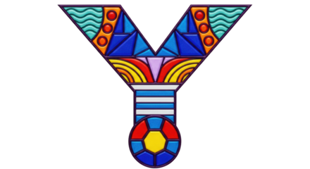 Isolated Abstract Letter Y