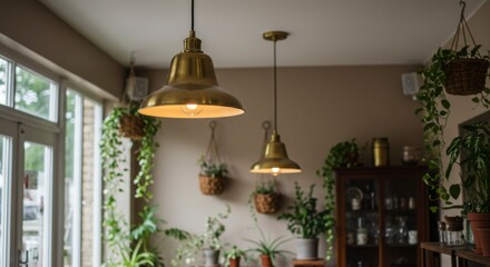 Cozy cafe interior with plants