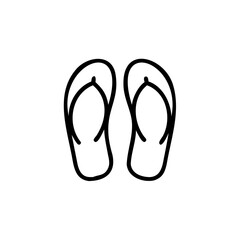 Outline two flip flops on a footwear sandal